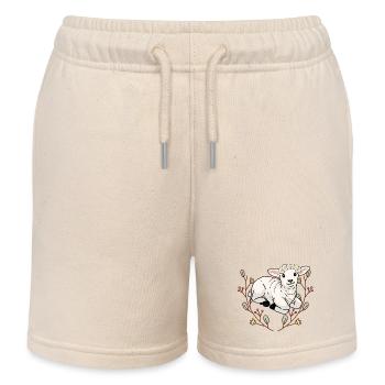 Summer flowers sheep lamb mutton ram children - Kids Organic Sweat Shorts by Stanley/Stella - soft Ecru - Front