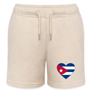 Cœur de drapeau de Cuba - Short de jogging enfant bio Stanley/Stella - écru doux - Devant