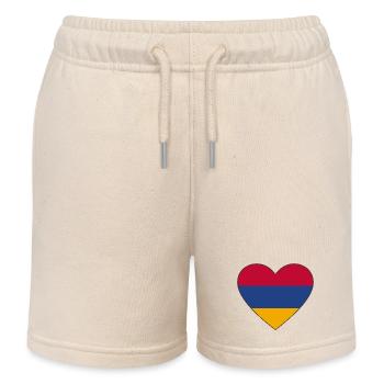 Armenien Flagge Herz - Kinder Organic Joggingshorts Mini Bolter von Stanley/Stella - Natur - Vorne