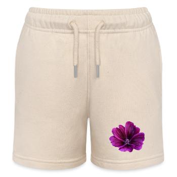 Fleur violette de mauve - Short de jogging enfant bio Stanley/Stella - écru doux - Devant
