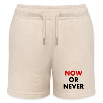 Now or never - Short de jogging enfant bio Stanley/Stella - écru doux - Devant