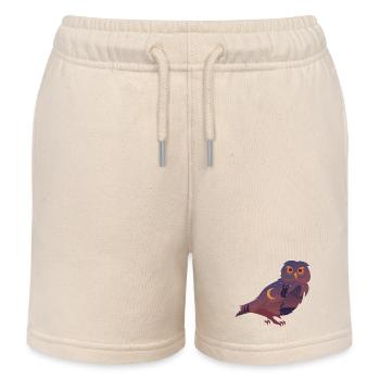 Eule Nachteule - Kinder Organic Joggingshorts Mini Bolter von Stanley/Stella - Natur - Vorne