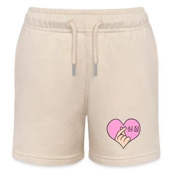 Je t’aime - Doigts de cœur - Coréen - Short de jogging enfant bio Stanley/Stella - écru doux - Devant