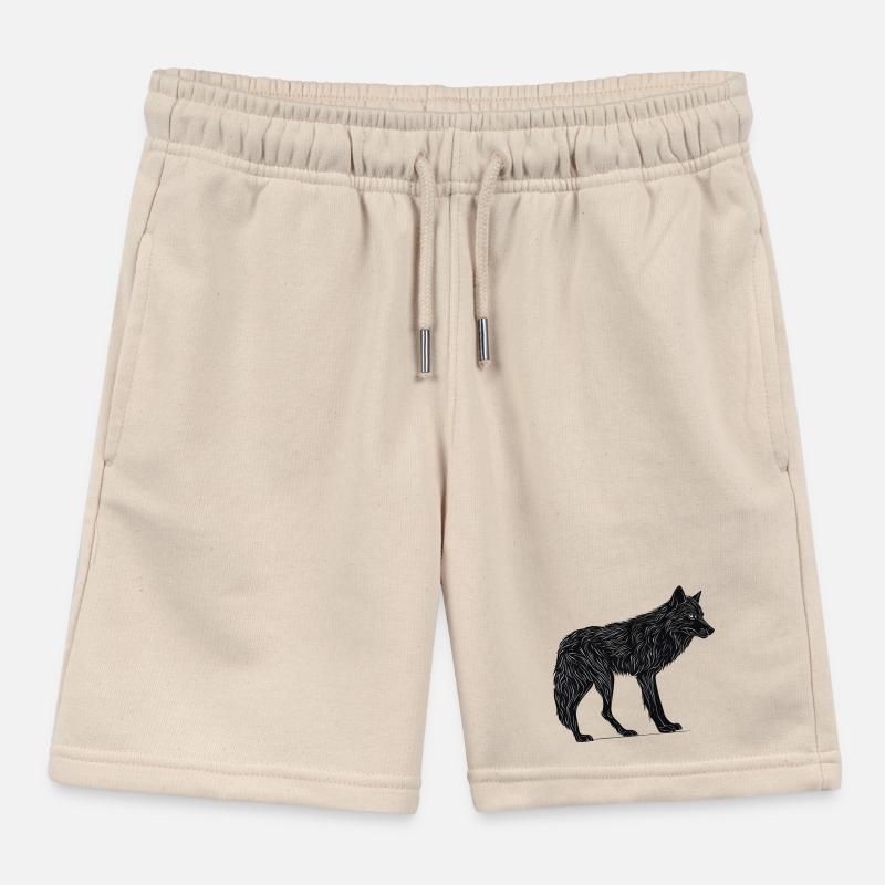 Wilder Wolf - Schwarzer Wolf T-Shirt oder Pullover Kinder Organic Joggingshorts Mini Bolter von Stanley/Stella