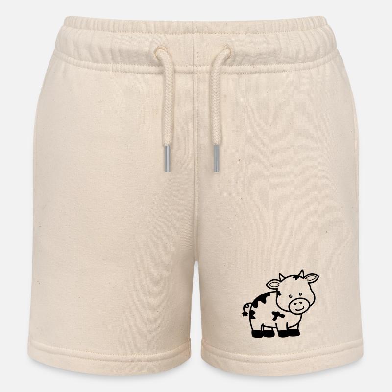 vache - Short de jogging enfant bio Stanley/Stella - écru doux