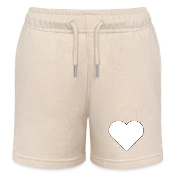 Template heart frame design - Kids Organic Sweat Shorts by Stanley/Stella - soft Ecru - Front