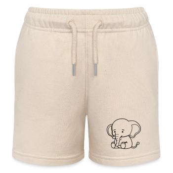 Éléphant mignon - Short de jogging enfant bio Stanley/Stella - écru doux - Devant
