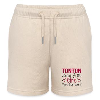 Onkel: Willst du Mein Pate sein? - Kinder Organic Joggingshorts Mini Bolter von Stanley/Stella - Natur - Vorne