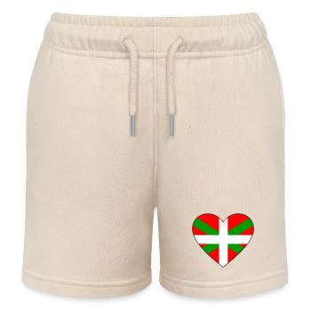 Drapeau basque coeur - Short de jogging enfant bio Stanley/Stella - écru doux - Devant