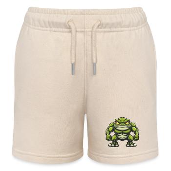Frosch Comic - Kinder Organic Joggingshorts Mini Bolter von Stanley/Stella - Natur - Vorne