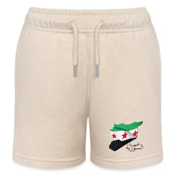 Syrien Flagge in der Syrien Landkarte SY - Kinder Organic Joggingshorts Mini Bolter von Stanley/Stella - Natur - Vorne