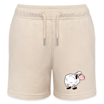 Sheep Baby Stands Cute Cute Lamb Child Cool Comic - Kids Organic Sweat Shorts by Stanley/Stella - soft Ecru - Front