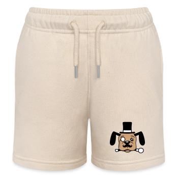 Chien M. Sir Cylindre Chapeau Monocle Lunettes Empire - Short de jogging enfant bio Stanley/Stella - écru doux - Devant