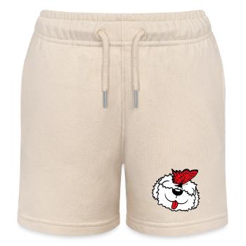 Dog Butterfly Nose Cute Funny Happy Comic - Kids Organic Sweat Shorts by Stanley/Stella - soft Ecru - Front