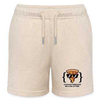 Coole Pizza Slice Sonnenbrille - Kinder Organic Joggingshorts Mini Bolter von Stanley/Stella - Natur - Vorne