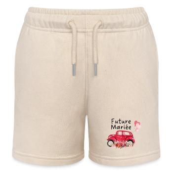 Future mariée voiture mariée floral - Short de jogging enfant bio Stanley/Stella - écru doux - Devant