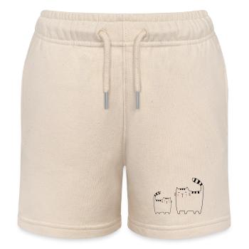 Katzen Familie Katze Kätzchen - Kinder Organic Joggingshorts Mini Bolter von Stanley/Stella - Natur - Vorne