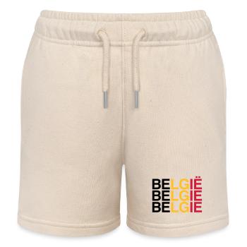 BELGIE Belgian Flag - Belgien - Belgium 2024 - Kinder Organic Joggingshorts Mini Bolter von Stanley/Stella - Natur - Vorne