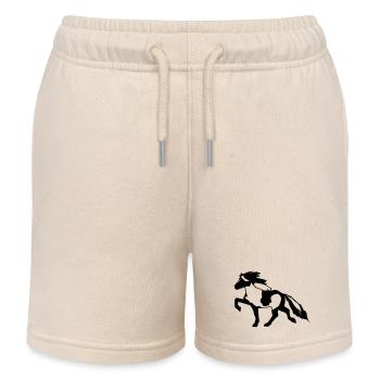 Icelandic Horse Tick 7, Pinto Riding Icelandic - Kids Organic Sweat Shorts by Stanley/Stella - soft Ecru - Front