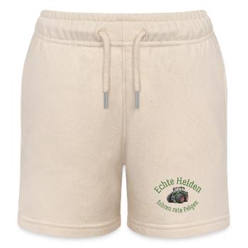 Echte Helden fahren rote Felgen! - Kinder Organic Joggingshorts Mini Bolter von Stanley/Stella - Natur - Vorne