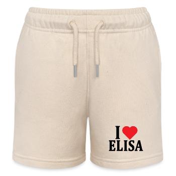 T-shirt J’adore Elisa t-shirt idée cadeau - Short de jogging enfant bio Stanley/Stella - écru doux - Devant