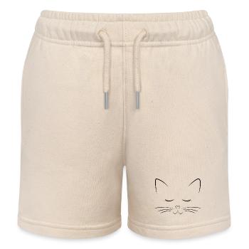 Miaou! Illustration de chat - Short de jogging enfant bio Stanley/Stella - écru doux - Devant