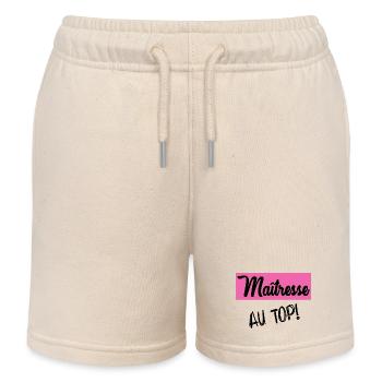 THANK YOU. THANKS. THANK YOU. ANNIVERSARY. BIRTH. - Kids Organic Sweat Shorts by Stanley/Stella - soft Ecru - Front