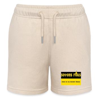 Soyons fous - Short de jogging enfant bio Stanley/Stella - écru doux - Devant