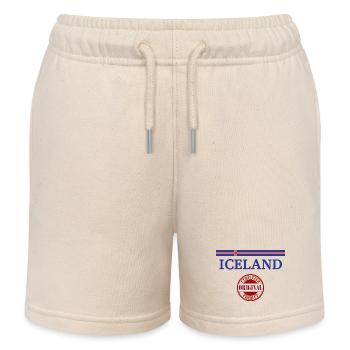 Flagge von Island, Isländischer Stolz - Kinder Organic Joggingshorts Mini Bolter von Stanley/Stella - Natur - Vorne