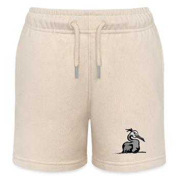 Pélican assis - Short de jogging enfant bio Stanley/Stella - écru doux - Devant