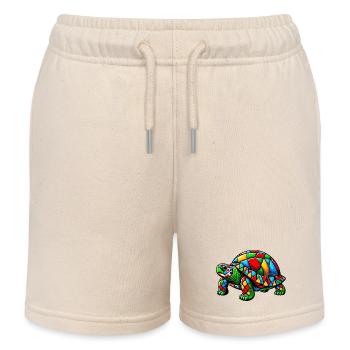 Harlequin Tortoise - Kids Organic Sweat Shorts by Stanley/Stella - soft Ecru - Front