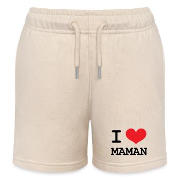 Ich liebe meine Mutter - Muttertag - Kinder Organic Joggingshorts Mini Bolter von Stanley/Stella - Natur - Vorne