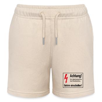 Vor Inbetriebnahme des Mundwerks - Gehirn einsch - Kinder Organic Joggingshorts Mini Bolter von Stanley/Stella - Natur - Vorne