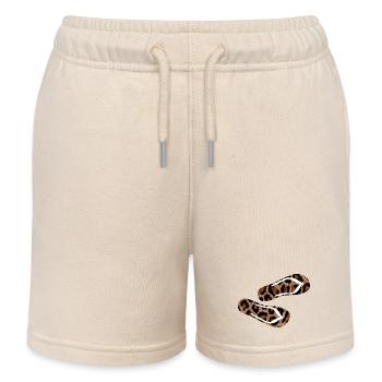 Latschen Leolook Flip Flops Mode Jaguar Tierprint - Kinder Organic Joggingshorts Mini Bolter von Stanley/Stella - Natur - Vorne