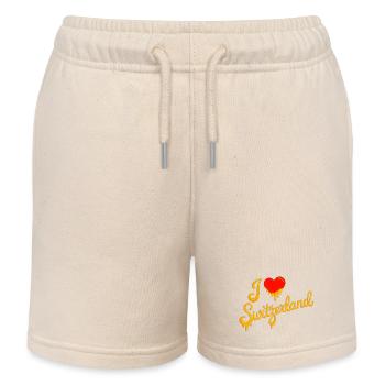 I love Switzerland - Kids Organic Sweat Shorts by Stanley/Stella - soft Ecru - Front