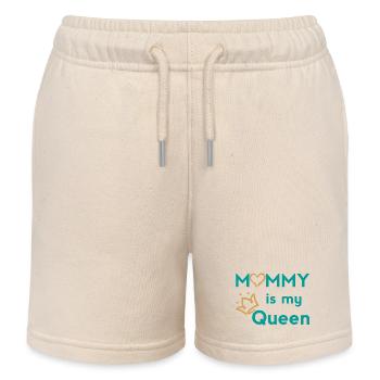 Design de maman reine avec couronne et cœur - Short de jogging enfant bio Stanley/Stella - écru doux - Devant