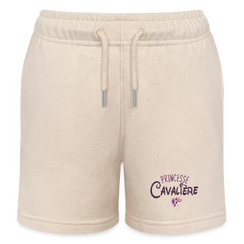 Princess Rider Horse Riding - Kids Organic Sweat Shorts by Stanley/Stella - soft Ecru - Front