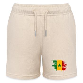 Senegal Flagge used Optik - Kinder Organic Joggingshorts Mini Bolter von Stanley/Stella - Natur - Vorne
