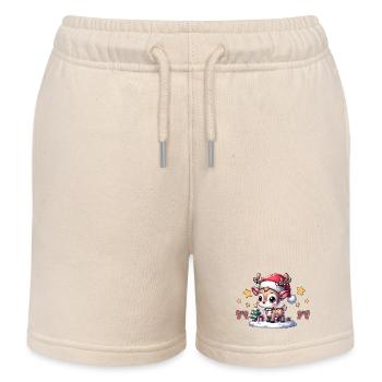Funny Reindeer Design for Feast of Love - Kids Organic Sweat Shorts by Stanley/Stella - soft Ecru - Front