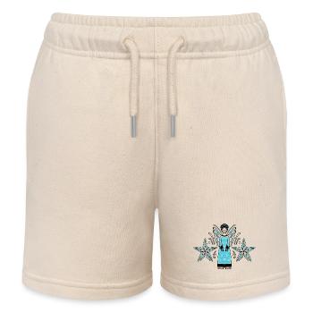 Türkiser Engel mit Sternenrahmen - Kinder Organic Joggingshorts Mini Bolter von Stanley/Stella - Natur - Vorne
