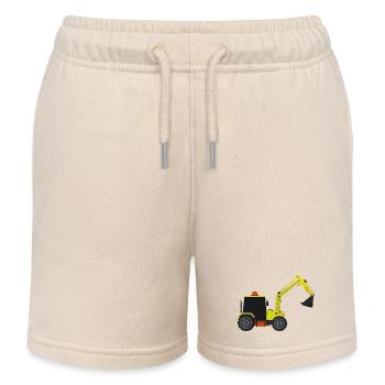 Excavator - Kids Organic Sweat Shorts by Stanley/Stella - soft Ecru - Front