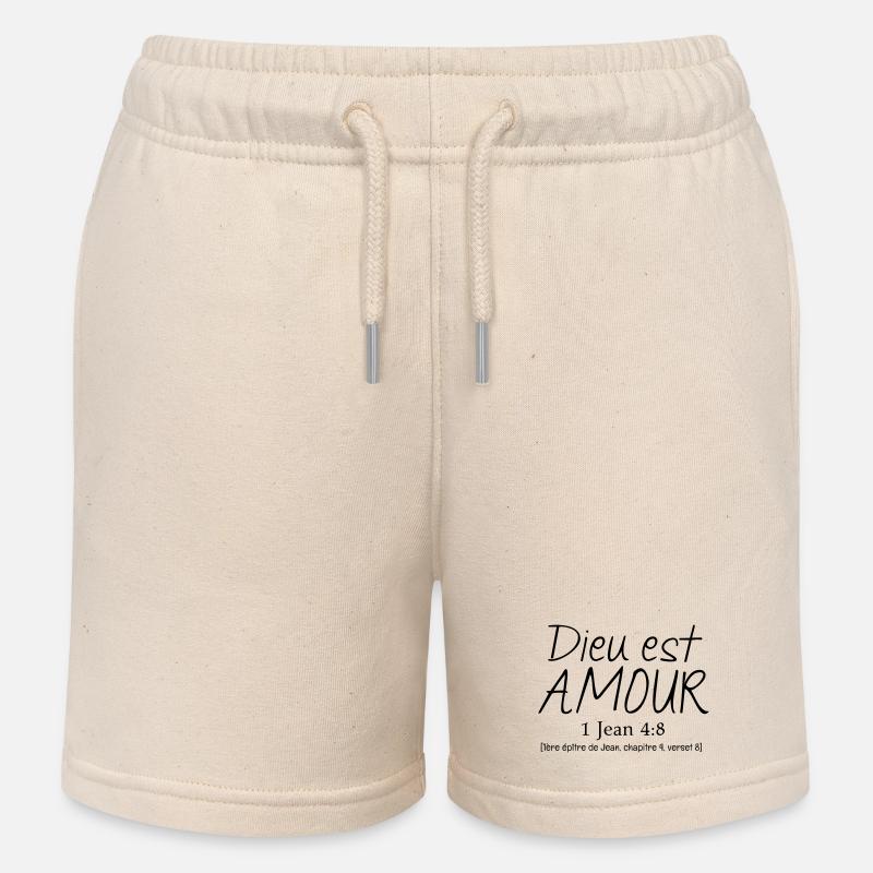 Dieu est amour - Short de jogging enfant bio Stanley/Stella - écru doux