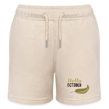 Design Golden Hello Leaf d’octobre - Short de jogging enfant bio Stanley/Stella - écru doux - Devant