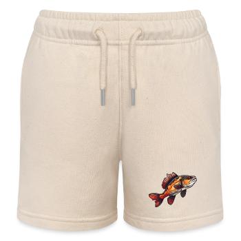 Barsch Cartoon Fisch - Kinder Organic Joggingshorts Mini Bolter von Stanley/Stella - Natur - Vorne