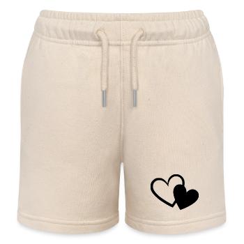 Valentinstag Schwarzes Herz, Valentinstag - Kinder Organic Joggingshorts Mini Bolter von Stanley/Stella - Natur - Vorne