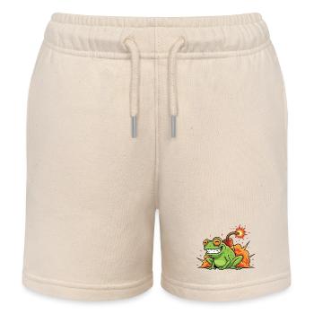 Knallfrosch Funken-Spaß - Kinder Organic Joggingshorts Mini Bolter von Stanley/Stella - Natur - Vorne