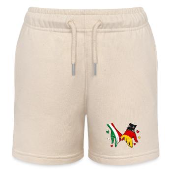 Italy Germany Flag Holding Hands Used - Kids Organic Sweat Shorts by Stanley/Stella - soft Ecru - Front