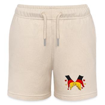 Drapeau allemand main dans la main - Short de jogging enfant bio Stanley/Stella - écru doux - Devant