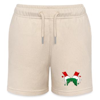 Hungary flag holding hands used - Kids Organic Sweat Shorts by Stanley/Stella - soft Ecru - Front