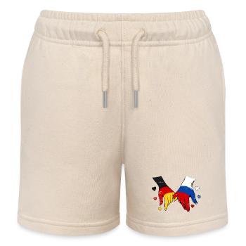 Le drapeau Allemagne-Russie se tenant la main - Short de jogging enfant bio Stanley/Stella - écru doux - Devant